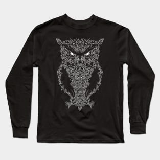 Flaming Owl White Long Sleeve T-Shirt